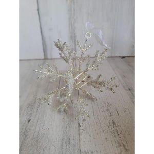 Vintage unique Snowflake beaded ornament Xmas