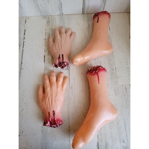 Bloody foot leg hand Halloween prop decor scary amputated set
