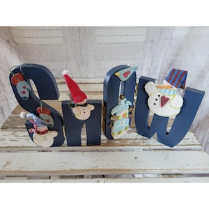 Snowman snow jointed home Xmas decor folk art fun display