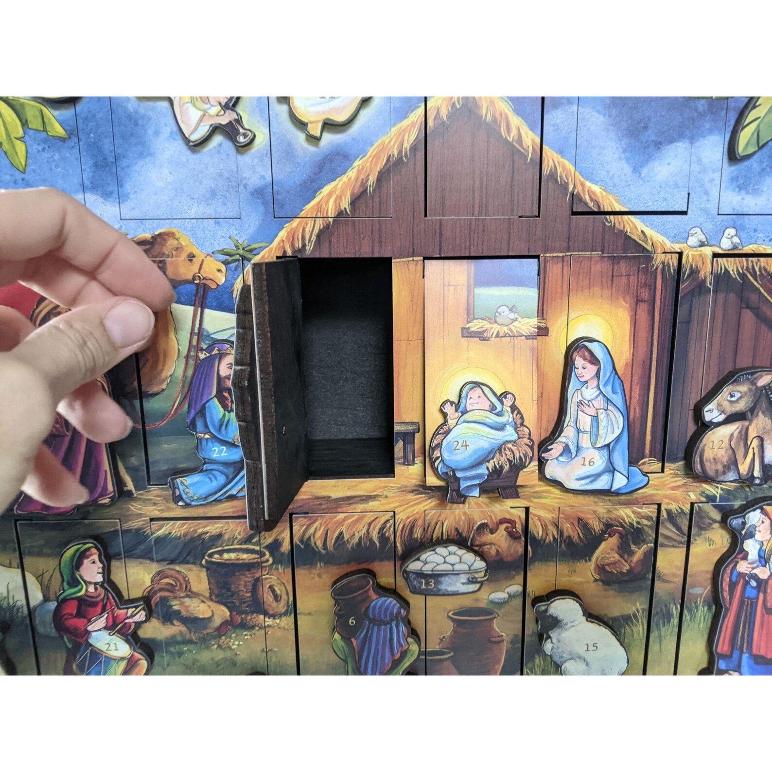 Byers choice nativity wooden advent calendar large traditions Etsy