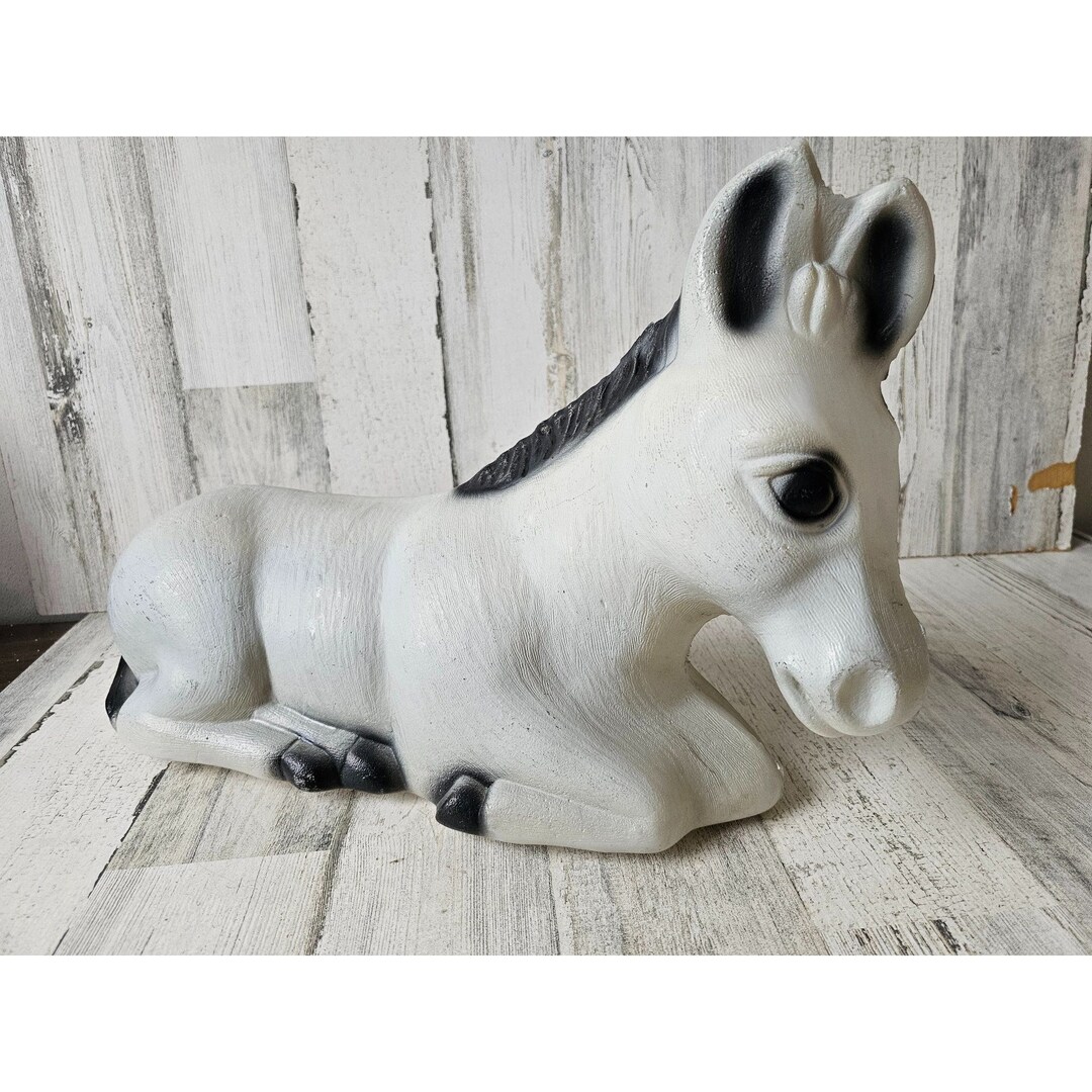 Donkey Blow Mold Nativity Xmas Decor Long Etsy