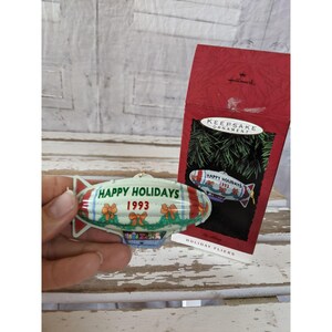 Hallmark Tin Blimp hot air balloon 1993 ornament Christmas holiday tree new
