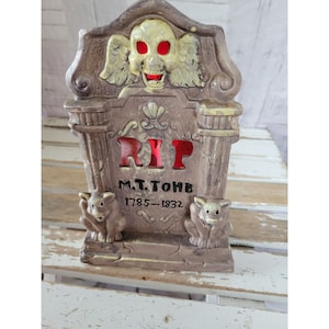 LED light up mini tombstone table Halloween home decor gargoyle