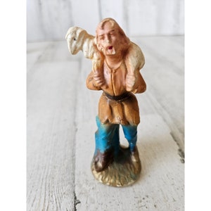 Vintage shepherd lamb 15 Nativity village AS IS sheep Xmas