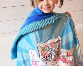 Unicorn Blanket Reverse flip sequin unicorn glow in the dark girl child blanket throw horse boy girl gifts plush soft blanket