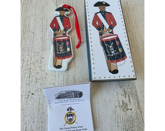 White House Old guard drums porcelain ornament RARE drummer Xmas tree unique Americana eagle president