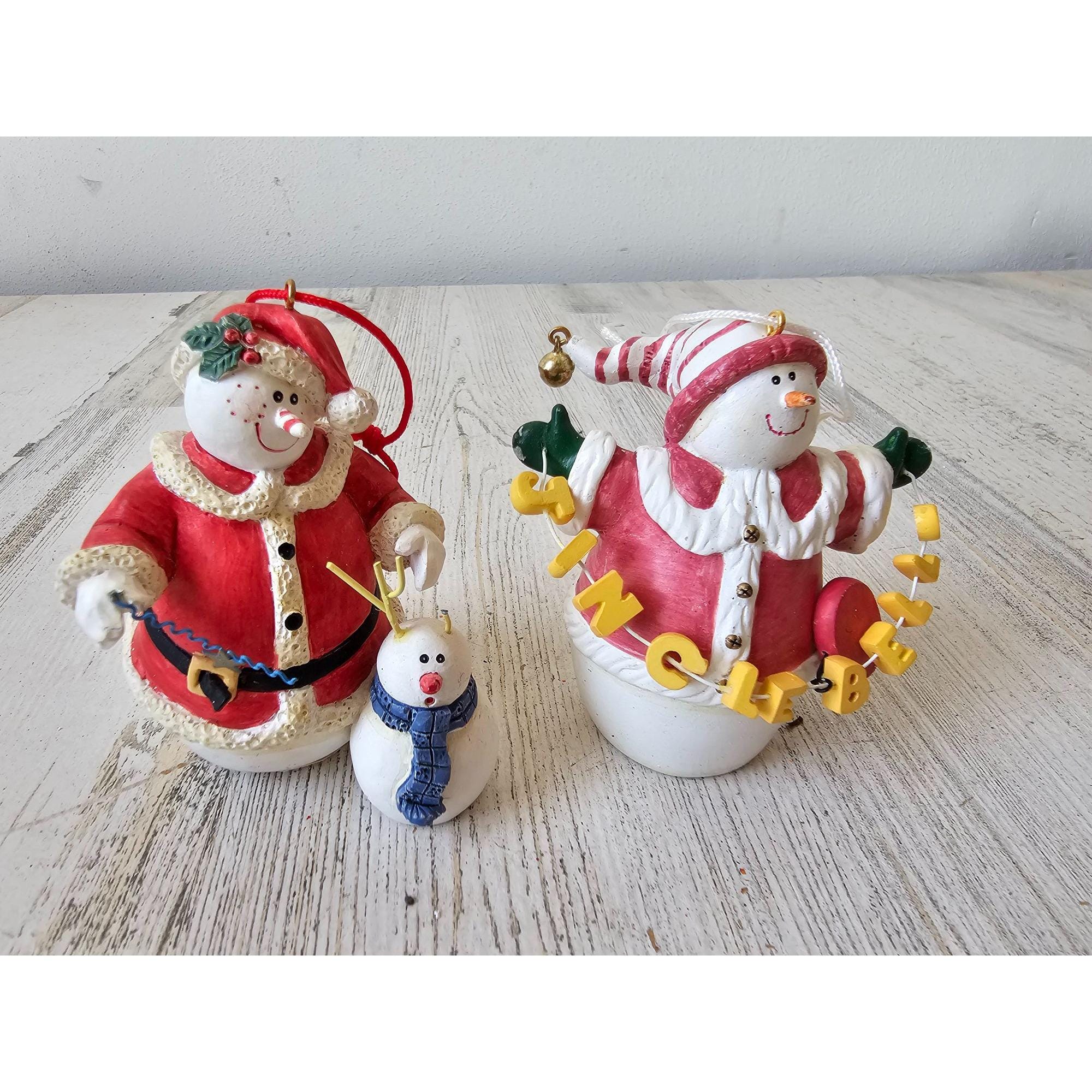⭐️アメリカンカントリー雑貨♥サンタさんからの贈り物★ෆまん丸りんごෆバスケット Sandi Gore Evans Jingle Bells Snowman Reindeer Ornament Xmas Tree