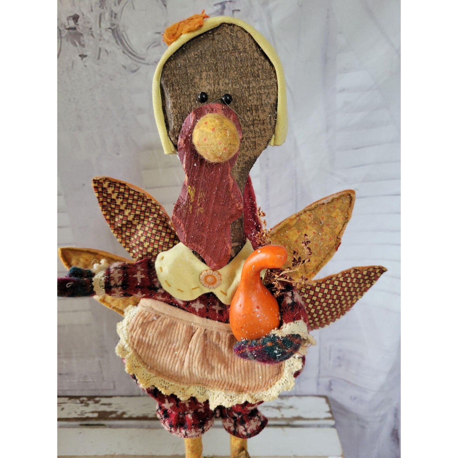 Turkey Thanksgiving Wooden Country Folk Art Fall Home Decor | Etsy