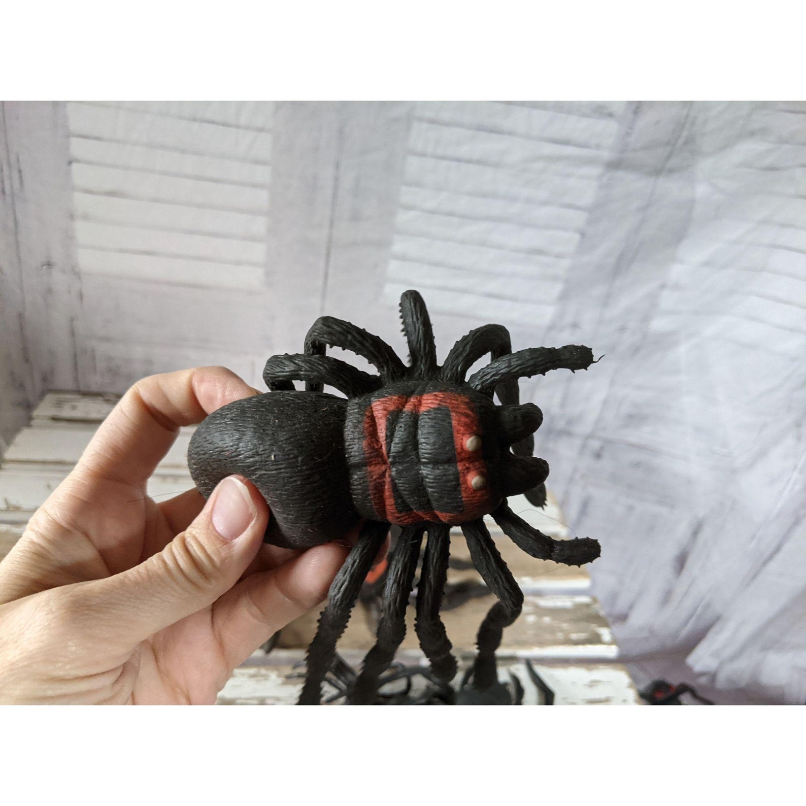 Vintage imperial rubber spider Halloween prop set black widow Etsy