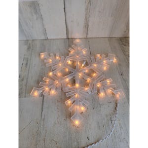 White Snowflake hanging light up Xmas decor home string light