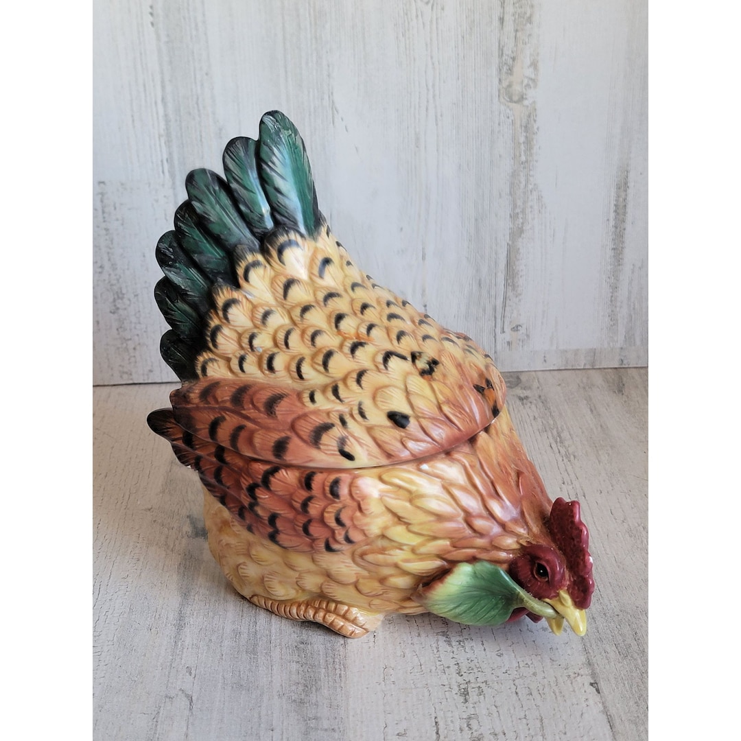 Fitz Floyd As Is Harvest Pecking Hen Country Rooster Cookie Jar Gourmet  Classic Ceramic Etsysexiezpix Web Porn