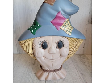 Party 1993 Keramik Vogelscheuche Kopf Herbst Halloween einzigartig Wohndekor