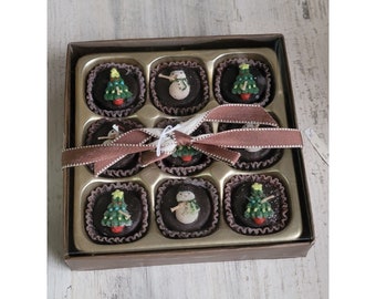 Mini Schneemann Baum Schokolade Kerzen Wachs Dekor einzigartiges Geschenk Weihnachten