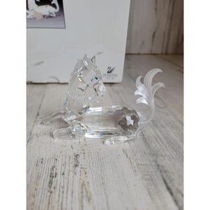 Figura decorativa de cristal de unicornio Swarovski AS IS, fabulosa criatura para el hogar