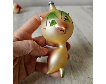Vintage carlini sowa ptak włoski ornament RZADKA szklana choinka