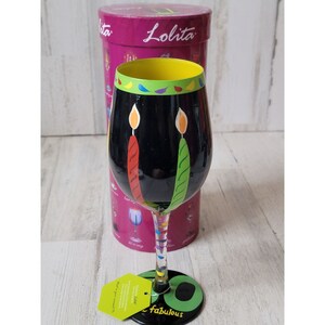 Lolita 50 and Fabulous wine glass birthday drinkware decor