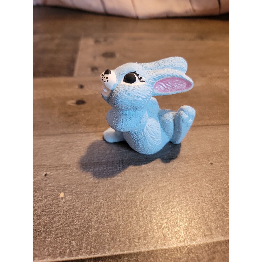 Blue Ceramic Easter Bunny Rabbit Figure Decor - Etsy