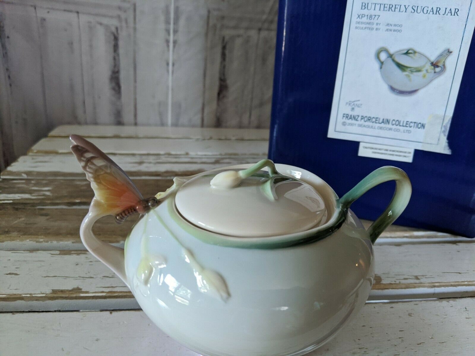 Franz Fine Porcelain Collection Butterfly Sugar Jar Design Etsy