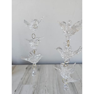 Vintage spun glass bird ornament decor Xmas tree