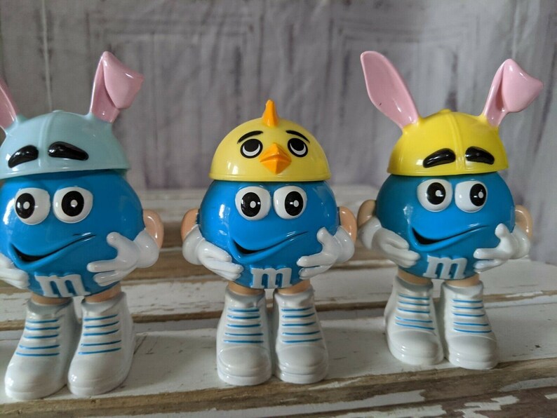 Vintage M&ms Mini Candy Dispenser Easter Bunny Hat Set of 4 Etsy New