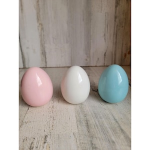 Ceramic pastel egg Easter spring home decor figure set
