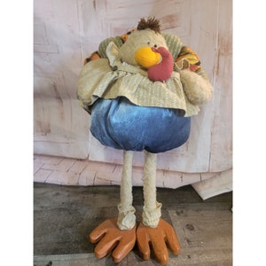 Tall Thanksgiving turkey plush Decor figure fall autumn