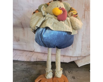 Tall Thanksgiving turkey plush Decor figure fall autumn