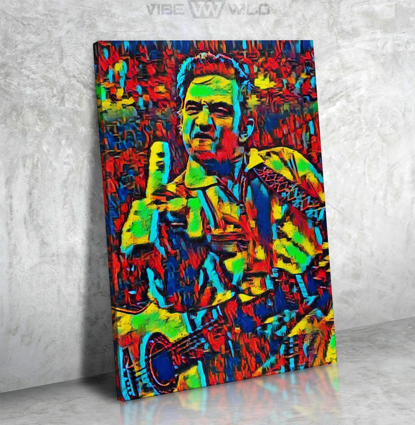 Johnny Cash Canvas Art Painting Johnny Cash Wall Art Pop Art Johnny Cash Wall Decor Etsy UK
