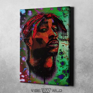 Tupac Canvas Abstract Graffiti Wall Art Decor | 2Pac Painting Artwork | Tupac Shakur