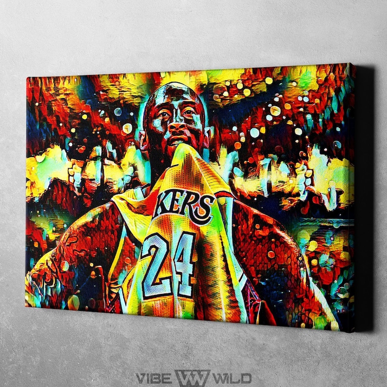 Kobe Bryant Canvas Wall Art Kobe Bryant Painting Etsy