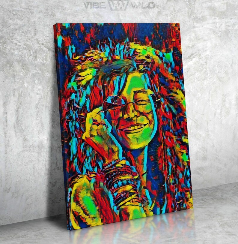 Janis Joplin Canvas Art Painting Abstract Colors Janis Joplin Wall Art