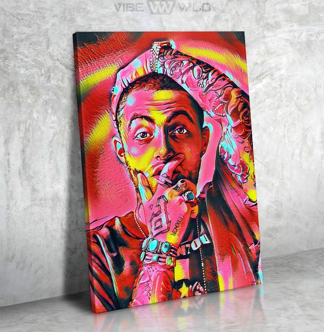 Mac Miller Canvas Painting Art Portrait Mac Miller Colorful - Etsy