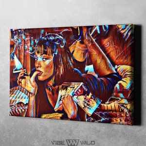 Pulp Fiction Canvas Art | Uma Thurman Pulp Fiction Wall Art Painting