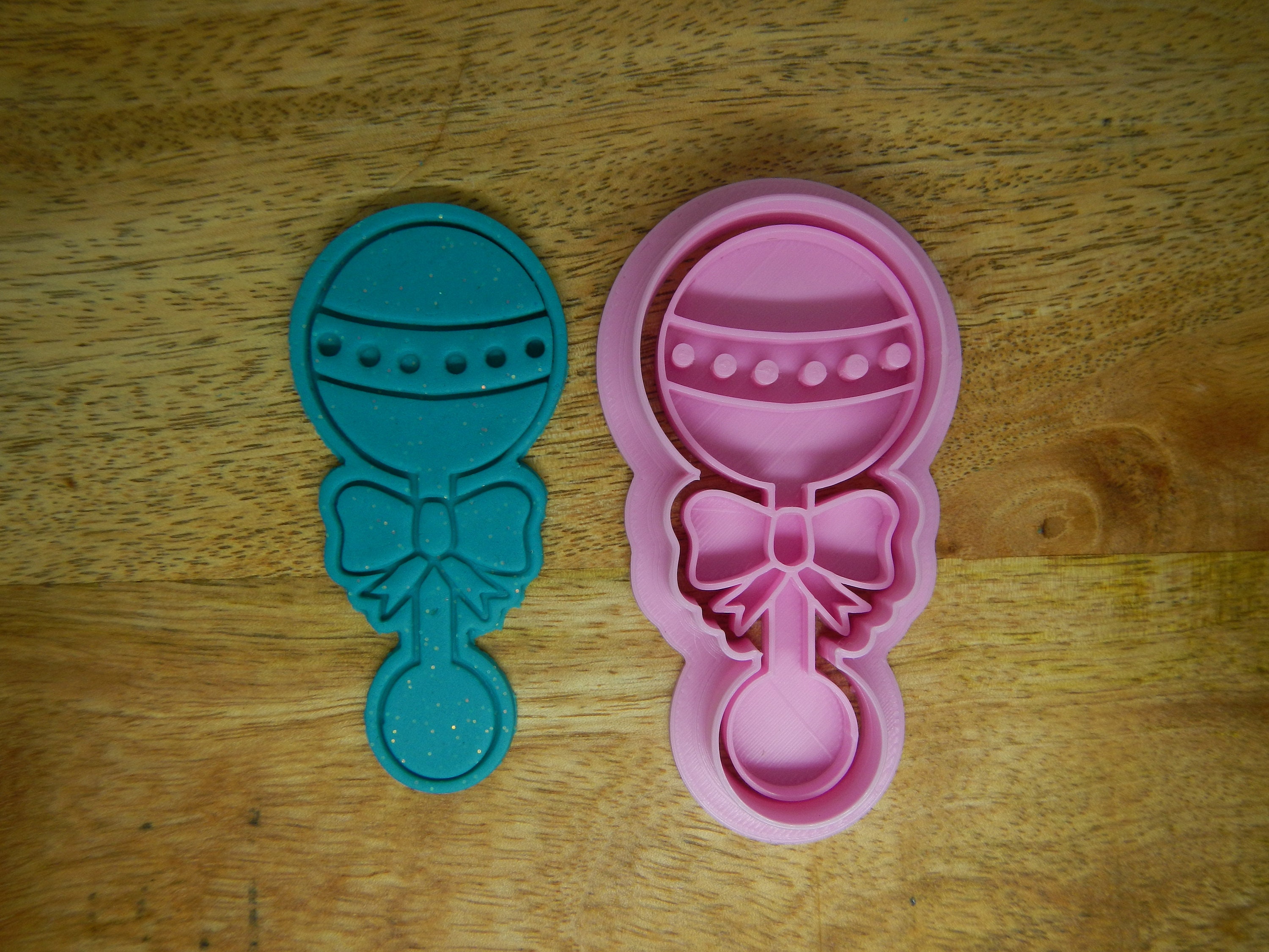 Baby Rattle 2pc Cookie Cutter & Fondant Embosser Set Baby Etsy Australia