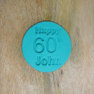 Personalised Happy Custom Name & Age stamp cookie fondant embosser Birthday Party Favour Celebration