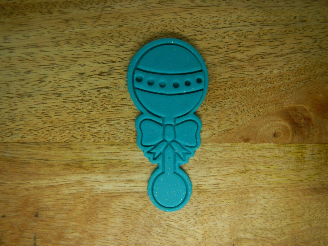 Baby Rattle 2pc Cookie Cutter & Fondant Embosser Set Baby Etsy