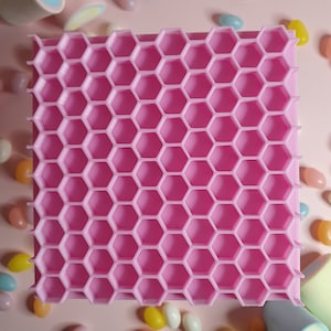 Honeycomb Pattern Cookie Stamp Fondant Embosser Cake Decorating Bee Baby Shower Gender Reveal He or She