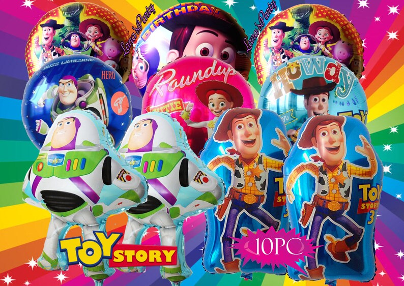10pc Toy Story Woody Buzz Jessie Balloons Party Supplies Etsy