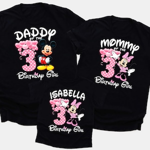Koszulka urodzinowa Myszki Minnie: Spersonalizowany strój rodzinny D430