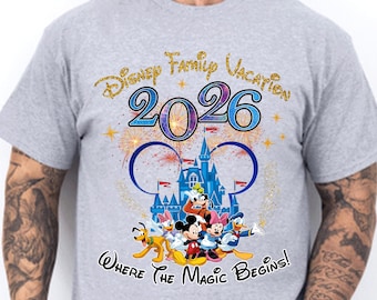 Disney Family Vacation 2026, Disney Family Trip, Disney Matching Shirts, Family Vacation Shirt, Disney Vacation Shirt, Personalized Tee D181