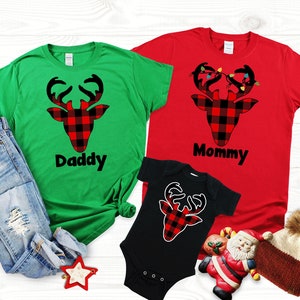 Custom Christmas Family Pajama Shirt: Matching Reindeer Group PJs