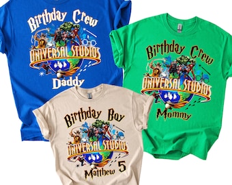 Magliette personalizzate per famiglie degli Universal Studios: magliette personalizzate per le vacanze di compleanno D434