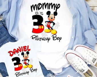 Geburtstag Shirt, personalisierte passende Familie Geburtstag Shirts, Geburtstag Junge Mädchen Shirt, Mickey Geburtstag Shirt, Disney Geburtstag Mädchen Tees D188