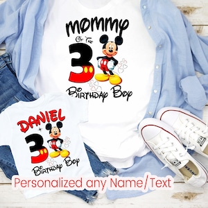Maglietta di compleanno, Magliette di compleanno personalizzate per la famiglia, Maglietta per festeggiare il compleanno di un bambino o di una bambina, Maglietta di compleanno di Topolino, Magliette Disney per festeggiare le bambine D188