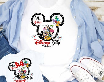 Maglietta "Il mio primo viaggio Disney", 2026, completo coordinato per la famiglia D163