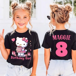 Personalized Hello Kitty Birthday Shirt: Custom Family Matching Outfit D440