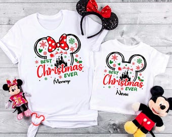 Disney Julfamiljesemestertröja, Matchande Musse Pigg T-shirts C80