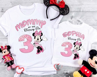 Custom Minnie Mouse Birthday Family Shirts