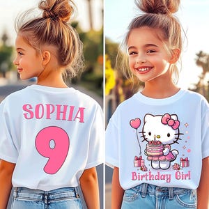 Personlig Hello Kitty födelsedagströja: Anpassad familjematchande outfit D440 bild 2