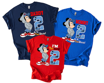 Personalized I'm Twodles Birthday Shirt: Mickey Mouse 2nd Birthday  D454